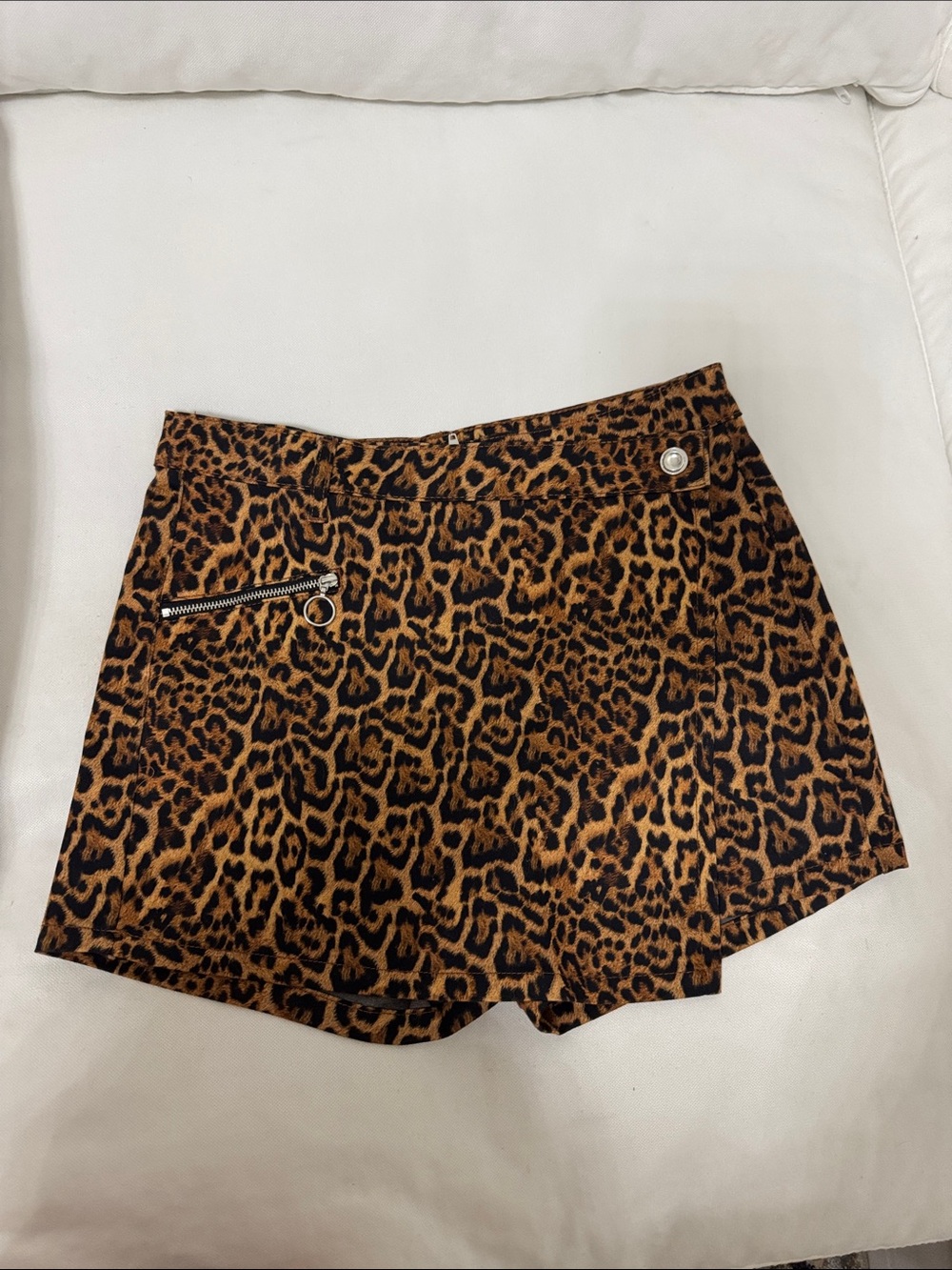 Zara Leopard Print Women’s High-Rise Shorts - Brown/Black